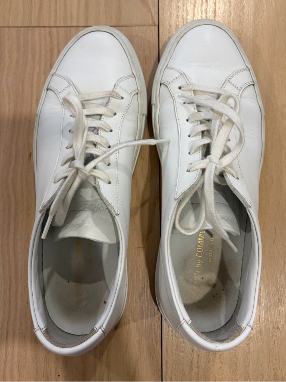 Common Projects Original Achilles White Low-Top Leather Sneakers - Picture 4 of 11